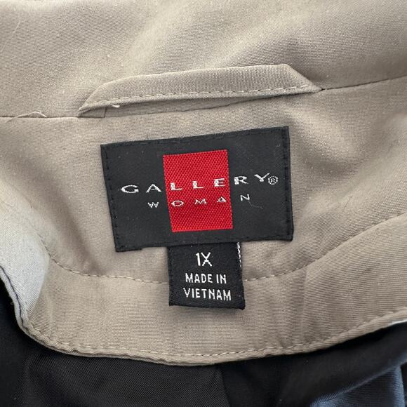 Gallery Woman Jacket WMNS 1X Black Long Sleeve Hooded Button Up Knee-Length Plus - Picture 5 of 7